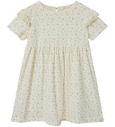 Lil' Atelier Kjole - Rib - NmfGago - Coconut Milk m. Blomster