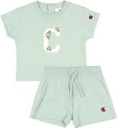 Champion ShortssÃ¦t - T-shirt/Shorts - Dusty Green m. Logo
