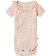 Lil' Atelier Body k/æ - Rib - NbfHulla - Peach Blush m. Hjerter