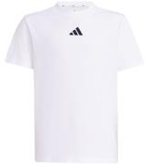 adidas Performance T-shirt - J SL 160 - Hvid/Sort m. Logo