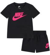 Nike Shortssæt - T-shirt/Shorts - Hyper Pink/Black
