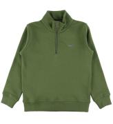 GANT Sweatshirt - Shield Half Zip - Washed Olive