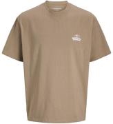 Jack & Jones T-shirt - JcoRetreat Typographic - Desert Taupe