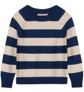 Fliink Bluse - Strik - Favo - Insignia Blue/Sandshell
